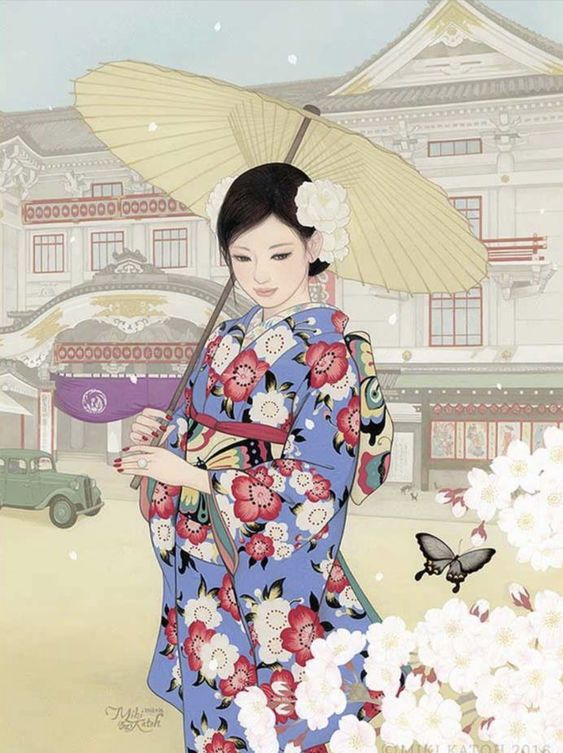 Bellezza giapponese in kimono