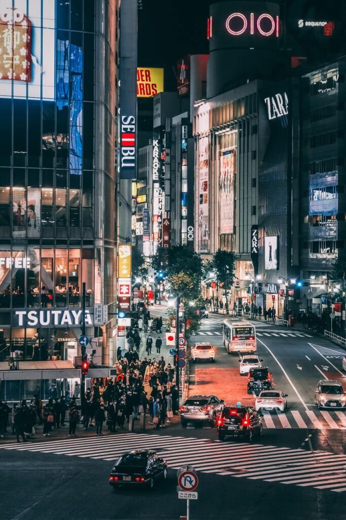 Fotografia Notturna di Shibuya 